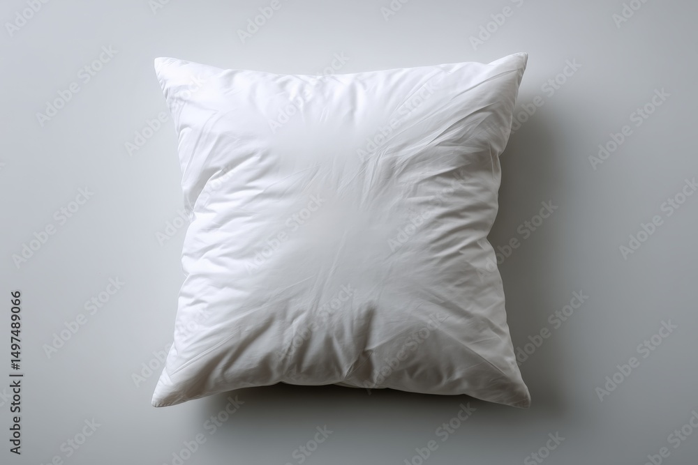 Aufkleber white cotton pillow resting on a simple background in a minimalist bedroom setting