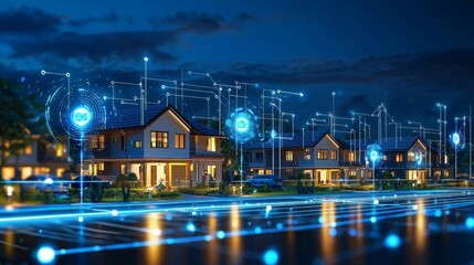 Fototapeta premium A glimpse into the future of connected homes and their societal impact.