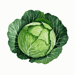 Botanical Veils of Emerald cabbage isolated watercolor vector illustration svg