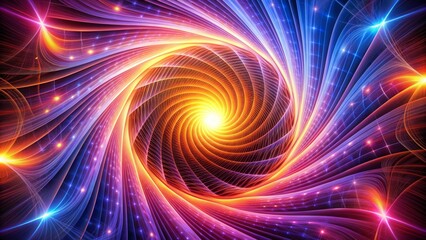 Fractal Spiral of Light, Abstract, Digital Art, Color, Design
