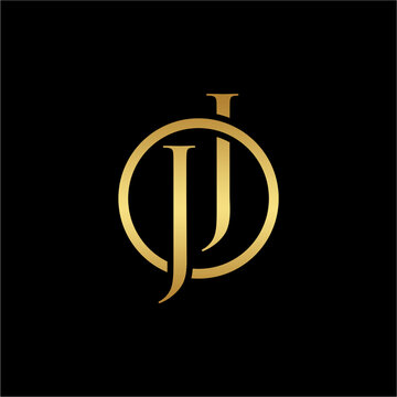 Luxury Monogram JJ Logo Design &ndash; Elegant Gold Initials Icon in Circle