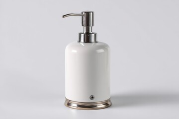 Soap dispenser on a plain background showcasing modern design in a minimalist setting