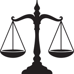 Balance Scales Silhouette Vector | Bold Black Vector Art Illustration