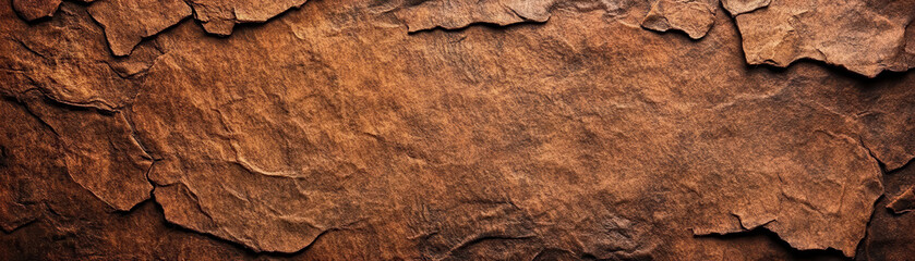 Fototapeta premium Textured brown leather banner with rustic appearance showcasing natural patterns and tones