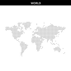 Fototapeta premium Dotted black and white world map