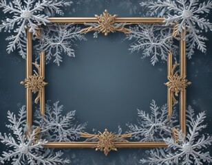 Intricate snowflake border frames winter scene card template, download, christmas design