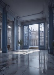 Crisp blueprint overlay on a photo, architectural feel,  photo effect,  draft