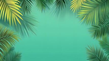 Obraz premium Tropical Palm Leaves Summer Green Background