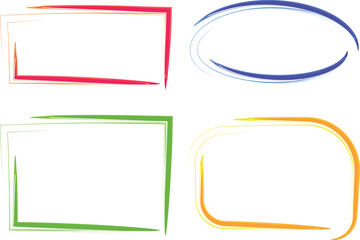 bright multicolor line art abstract frames shapes collection