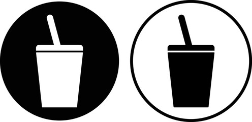 drink with straw. Fast food or cafe symbol. Cold drink. lemonade or cola designation for menu. various cocktail drinks