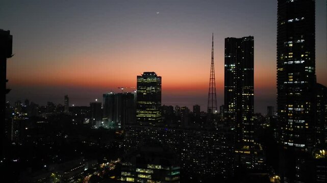 Mumbai Worli Taller Tower Evening Cinematic 4K Drone Footage
