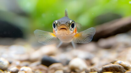 Obraz premium Close Up Fish Swimming in an Aquarium