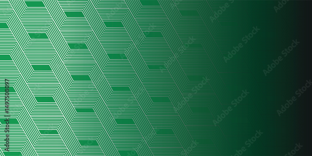 Poster green black abstract background with diagonal rounded lines. geometric stripe line art design.