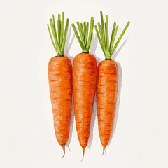 Tapered Hues & Flow carrots isolated watercolor vector illustration svg