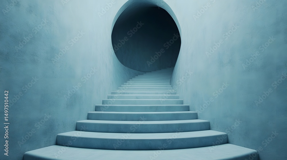 Poster spiral staircase morphing into vortex, creating a visual illusion