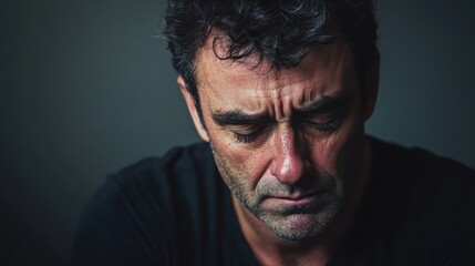 Obraz premium A Mans Struggle with Depression.