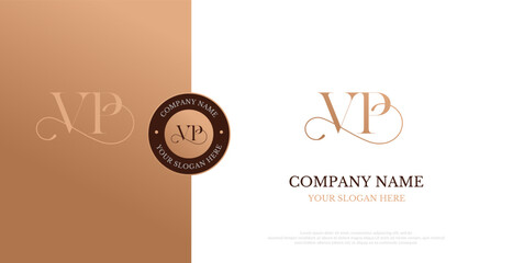 Initial VP Logo Design Vector 