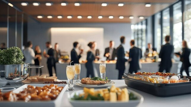 Business event gathering in the office