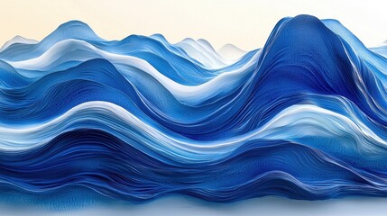 Vibrant Blue Waves Crafting Beautiful Ocean Landscape Art