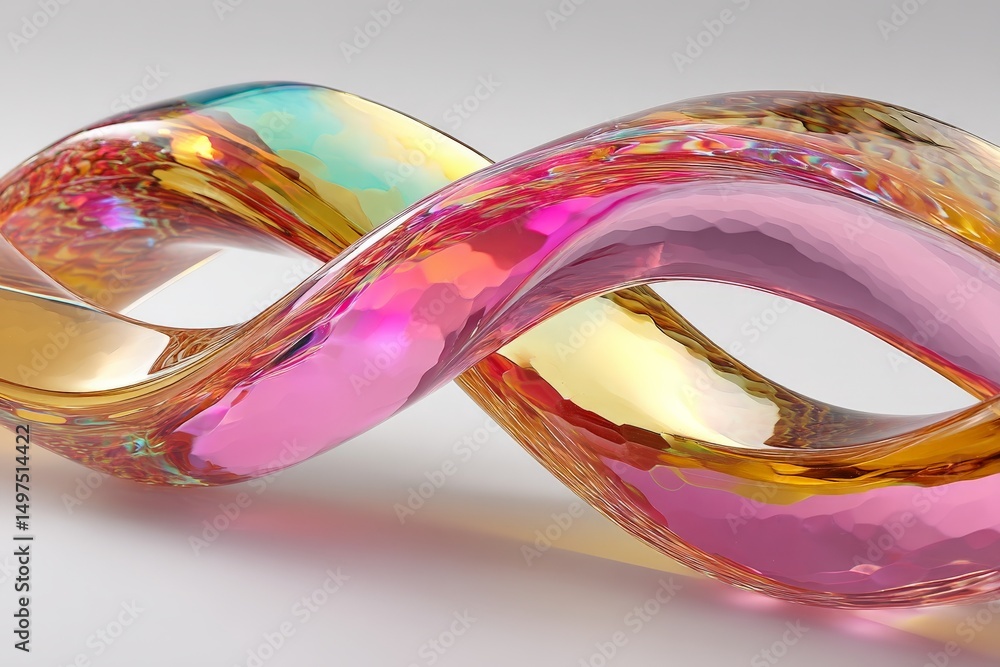Aufkleber Elegant abstract sculpture showcasing vibrant colors and fluid curves in a dynamic display of art and design