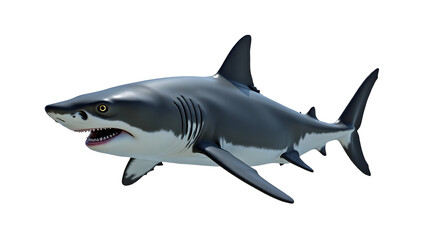 Naklejka premium great white shark blue black