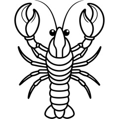 Royal Lobster line art vector