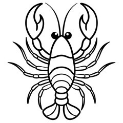 Royal Lobster line art vector