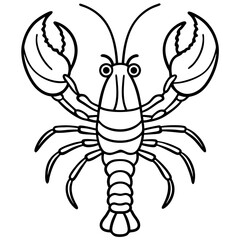 Royal Lobster line art vector