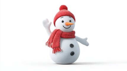 Friendly Snowman in Winter Attire
