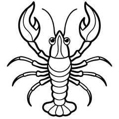 Royal Lobster line art vector