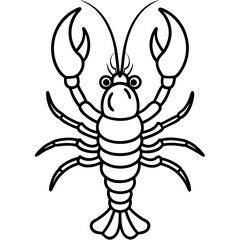 Royal Lobster line art vector