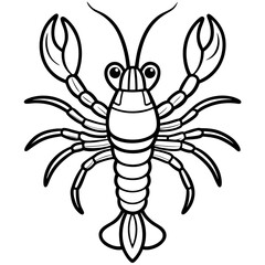 Royal Lobster line art vector