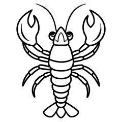 Royal Lobster line art vector