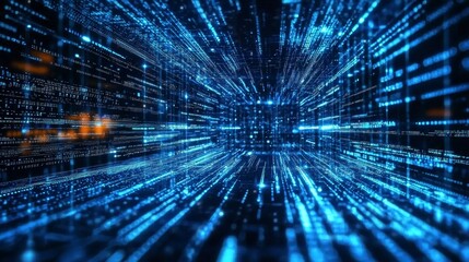 A mesmerizing design illustrating the process of code compiling. 