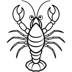 Royal Lobster line art vector