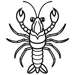 Royal Lobster line art vector