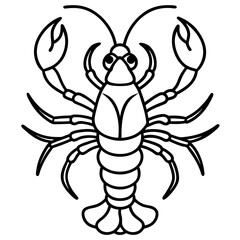 Royal Lobster line art vector