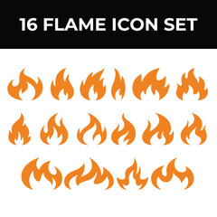 flame silhouette collection - vector black and white
