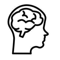 Brain Vector Line Icon Design