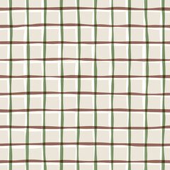 Check seamless pattern. Watercolor plaid texture, vector checkered print for shirts, tablecloths, clothes, bedding, blankets.