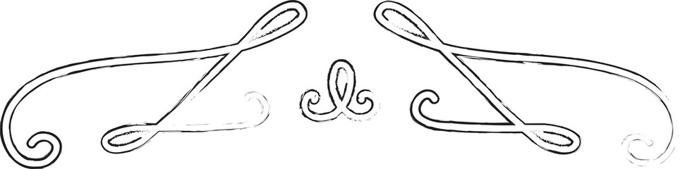 Decorative border brush stroke. Floral and vintage