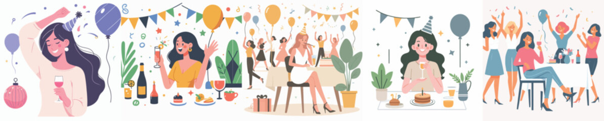 a woman is having a party