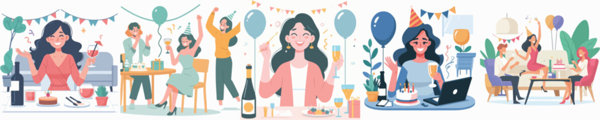 a woman is having a party