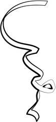 Ribbon party decoration line icon, celebrate, holiday