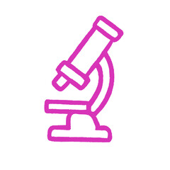 Cute pink microscope vector illustration in cartoon sketch style for science and biology education