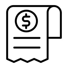 Invoice Vector Line Icon Design