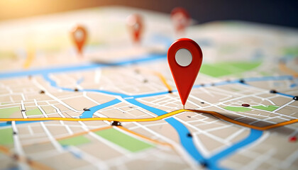 Mapping adventure exploring location services urban streets digital aerial view