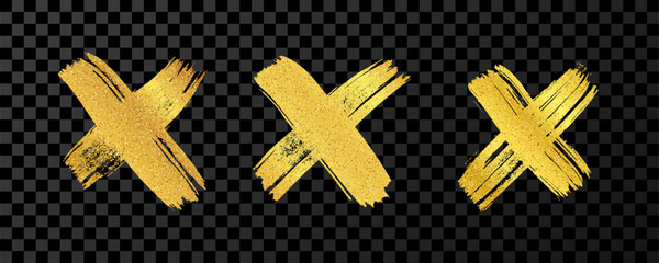 Obraz premium Gold brush cross symbol