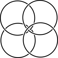 Overlapping circles line icon, maths, geometric, diagram