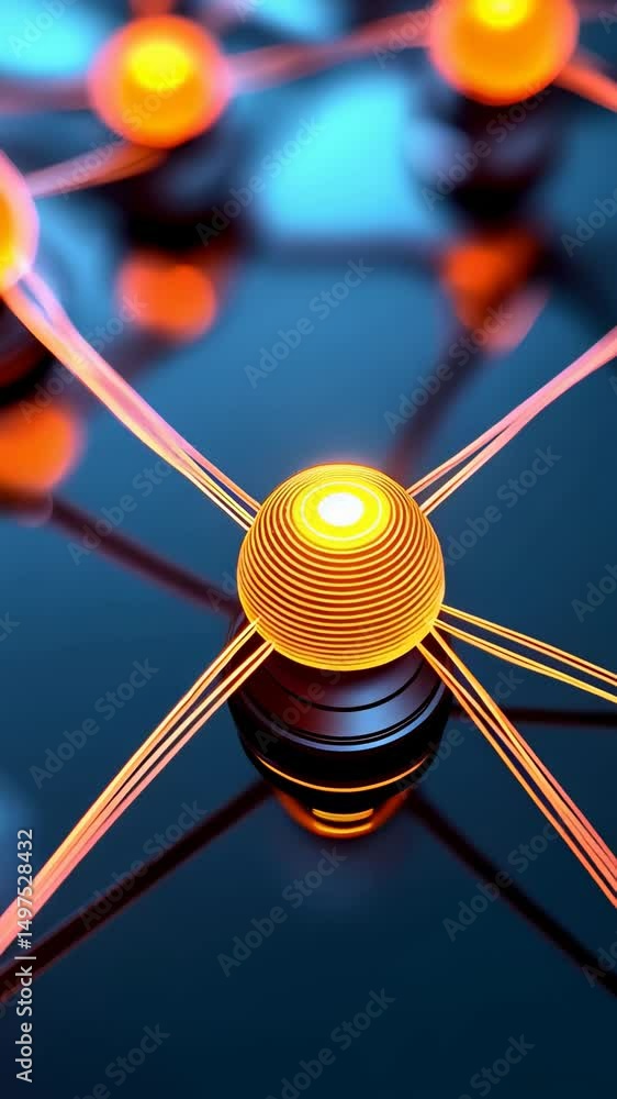 Aufkleber discover mesmerizing connections in a glowing network of spheres during a dynamic display showcasing